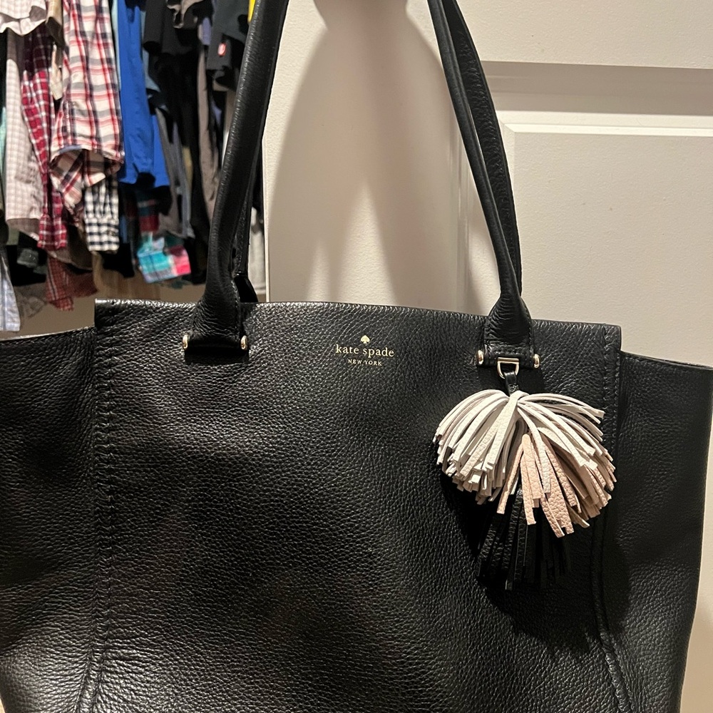 Kate Spade Black Tote with Tassel Charm